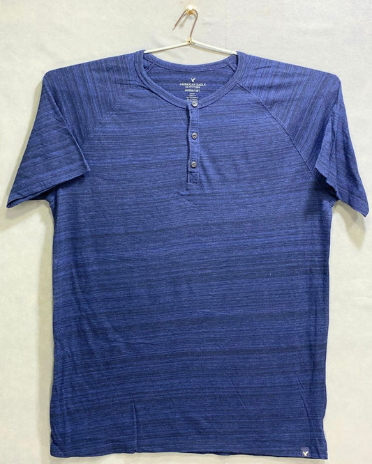 American Eagle Branded Original Deck Blue Cotton T Shirt For Men