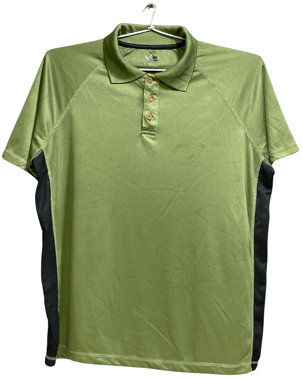 Old Mill Green Polyester Sport Polo T Shirt For Men L