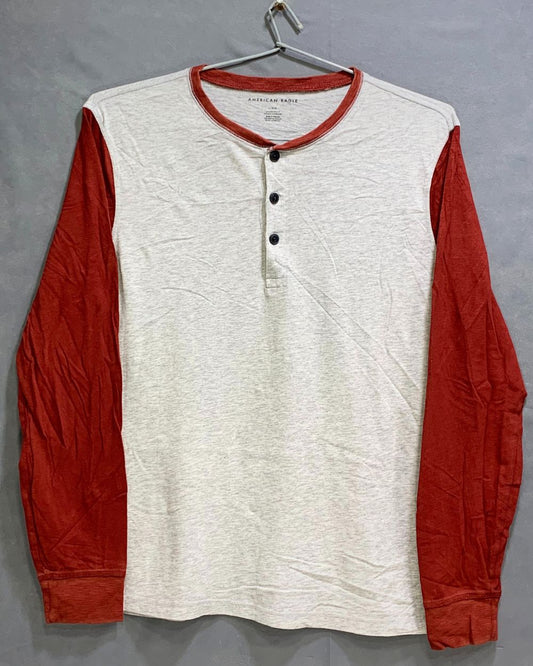 American Eagle Branded Original Gray & Red Cotton T Shirt For Men