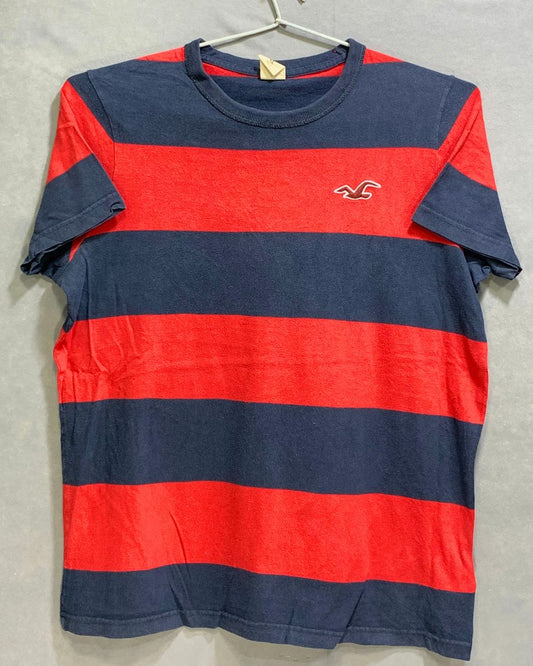 Hollister Branded Original Blue & White Cotton T Shirt For Men