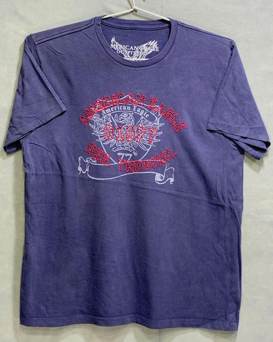 American Eagle Branded Original Red & Blue  Cotton T Shirt For Men