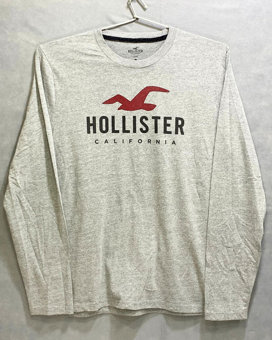 Hollister Branded Original Gray & Red Cotton T Shirt For Men