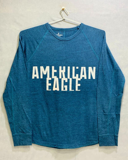 American Eagle Branded Original Green & Gray Cotton T Shirt For Men