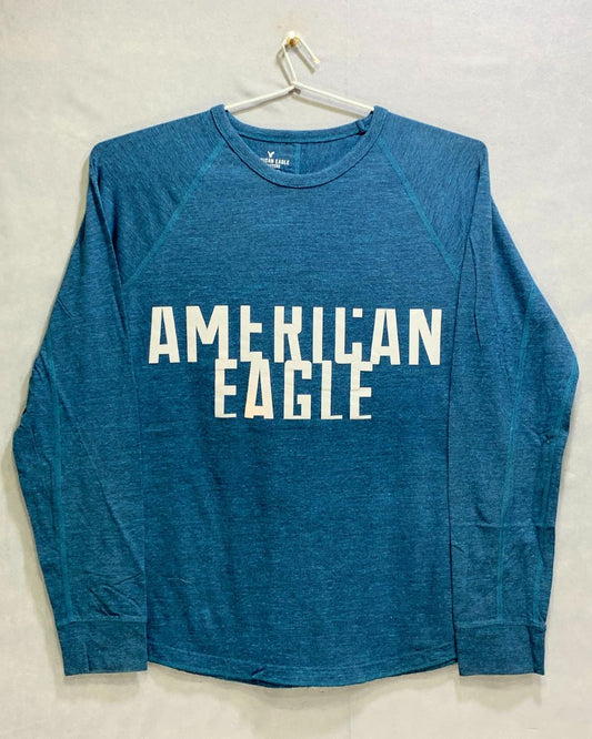 American Eagle Branded Original Green & Gray Cotton T Shirt For Men