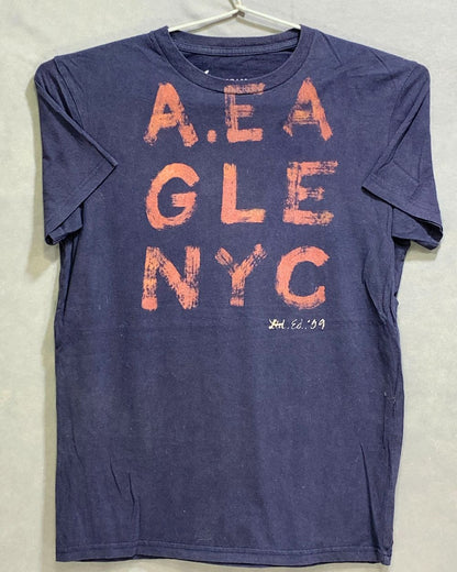 American Eagle Branded Original Blue & Orang Cotton T Shirt For Men