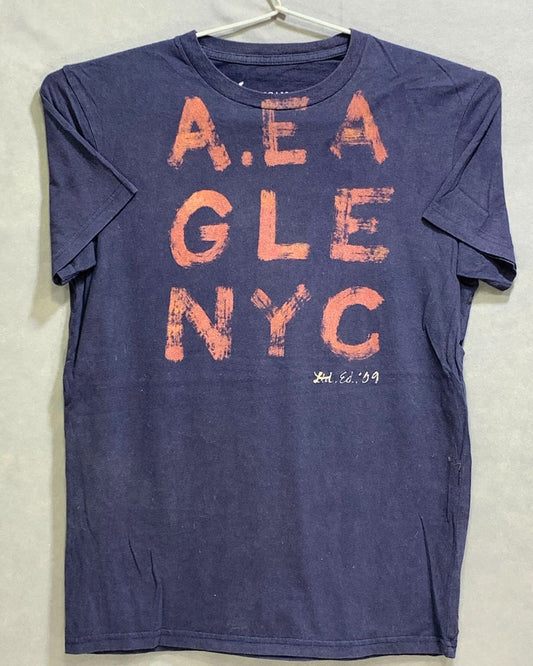 American Eagle Branded Original Blue & Orang Cotton T Shirt For Men