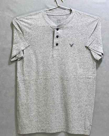 American Eagle Branded Original Gray Cotton T Shirt For Men