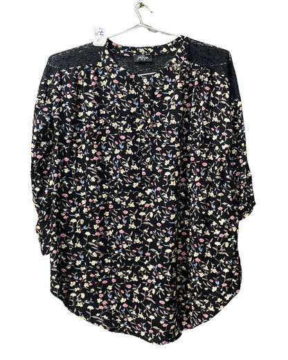 GiGio Black Cotton Net For Women Tops XX Large