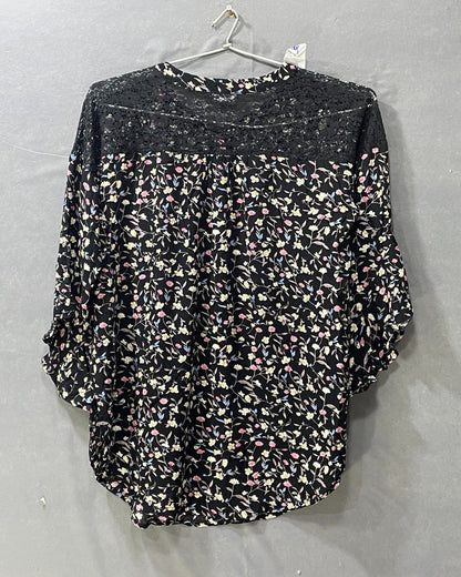 GiGio Black Cotton Net For Women Tops XX Large