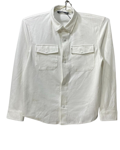 Zara White Falalen Winter Shirt For Men Large
