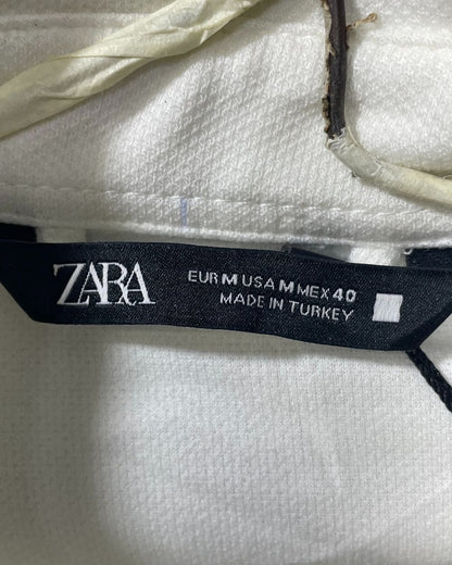 Zara White Falalen Winter Shirt For Men Large