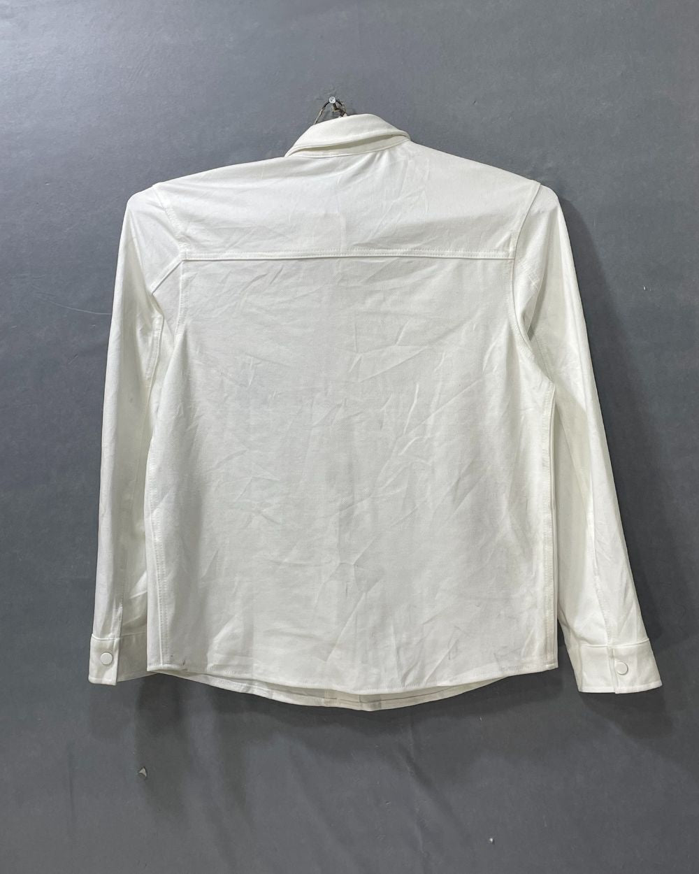Zara White Falalen Winter Shirt For Men Large