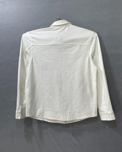 Zara White Falalen Winter Shirt For Men Large