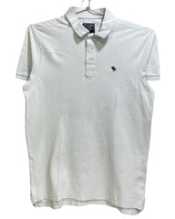 Abercrombie & Fitch White Cotton Jersey Polo T Shirt For Men Medium