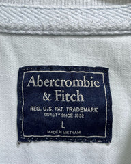 Abercrombie & Fitch White Cotton Jersey Polo T Shirt For Men Medium
