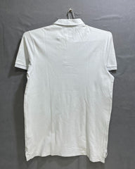 Abercrombie & Fitch White Cotton Jersey Polo T Shirt For Men Medium