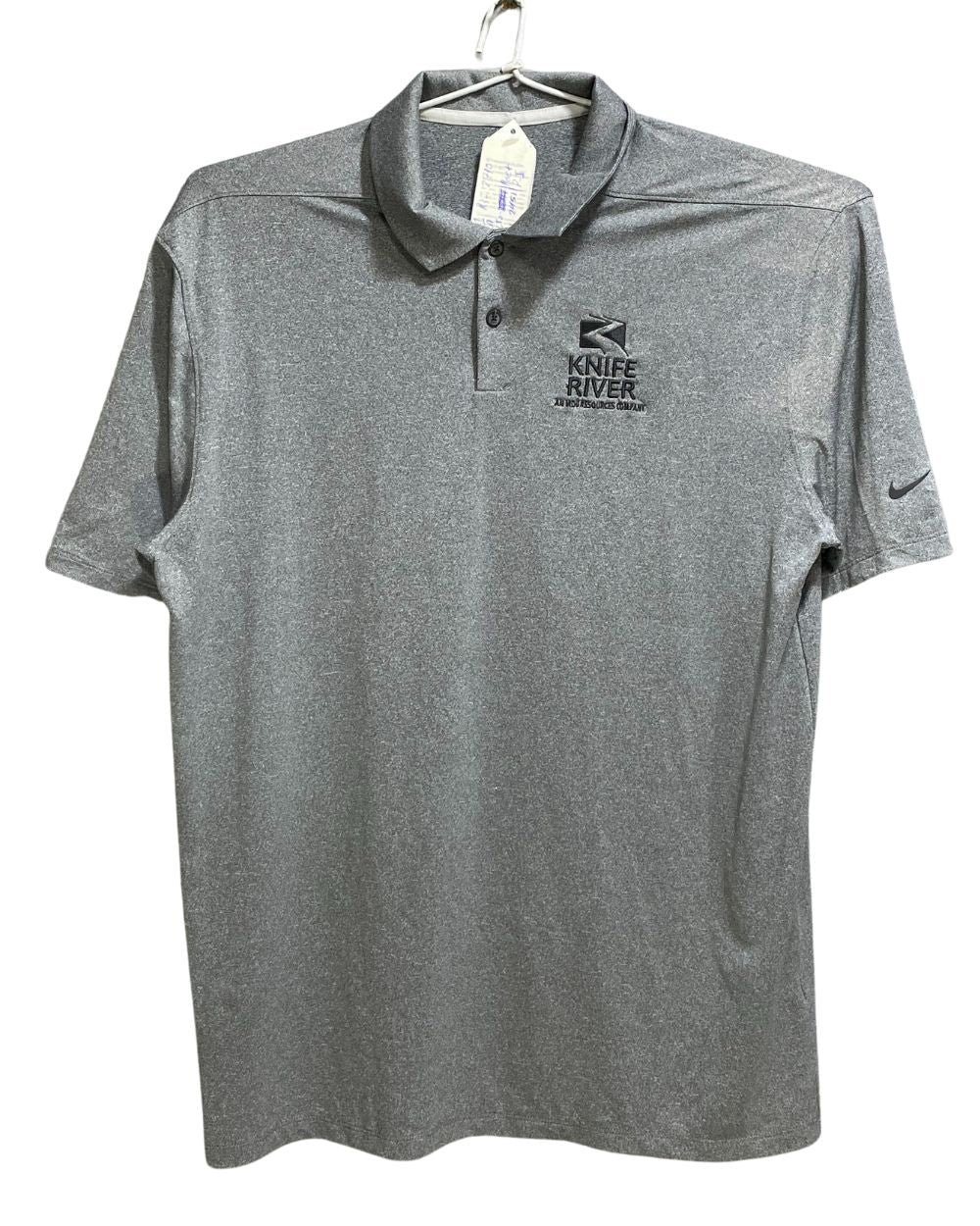 Nike Grey Polyester Jersey Sport Polo T Shirt For Men Medium
