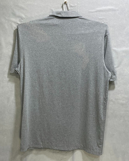 Nike Grey Polyester Jersey Sport Polo T Shirt For Men Medium
