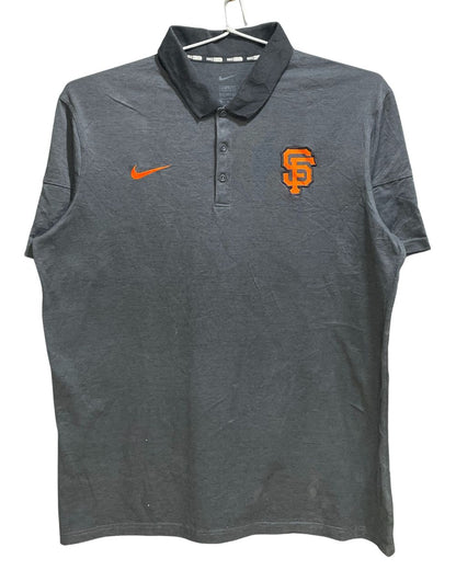 Nike Grey Polyester Sport Polo T Shirt For Men XLarge