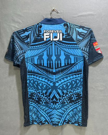 FIJI Blue Polyester Sport Polo T Shirt For Men Large