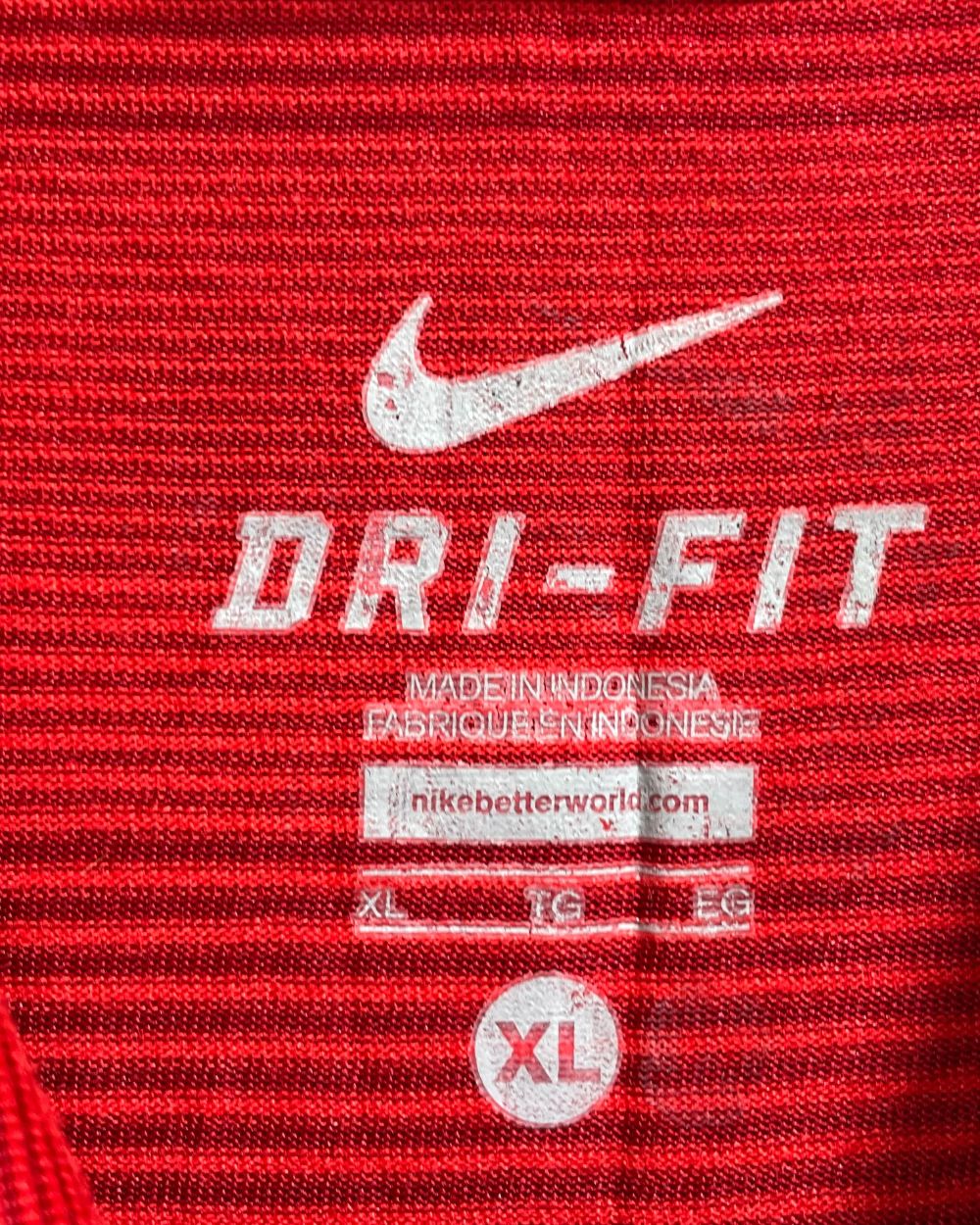 Nike Dri-Fit Red Polyester Sport Polo T Shirt For Men X Large