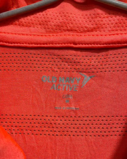 Old Navy Orange Polyester Sport Polo T Shirt For Men Medium
