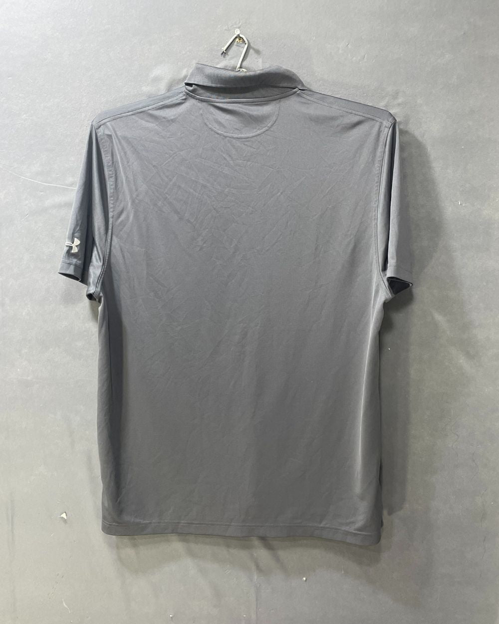 Under Armour Grey Polyester Sport Polo T Shirt For Men Large