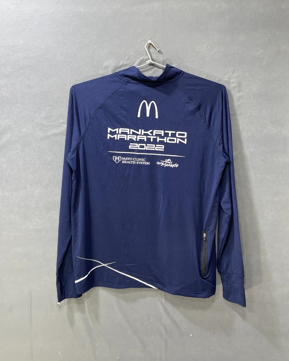 Marathon Blue Polyester Jersey  Sport Polo T Shirt For Men Large