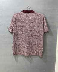 Russell Maroon Polyester Sport Polo T Shirt For Men X Large