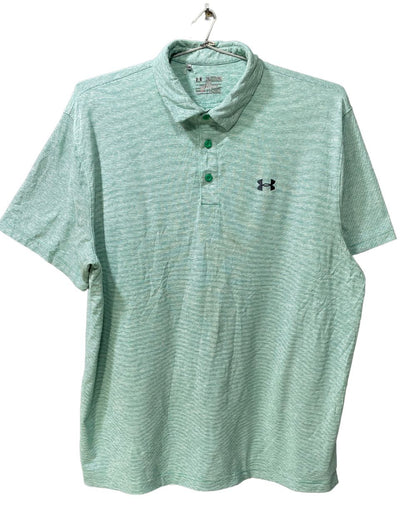 Under Armour Green Polyester Sport Polo T Shirt For Men XX Large