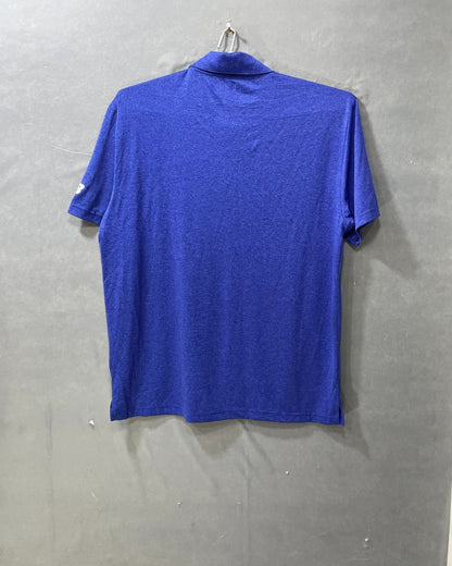New Balance Blue Polyester Sport Polo T Shirt For Men Large