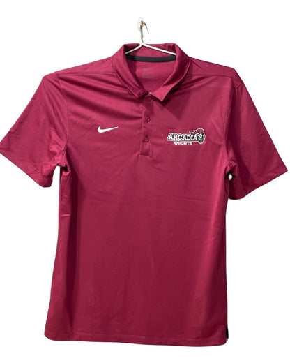 Nike Maroon Polyester Sport Polo T Shirt For Men Medium