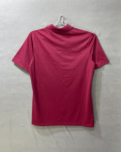 Nike Maroon Polyester Sport Polo T Shirt For Men Medium