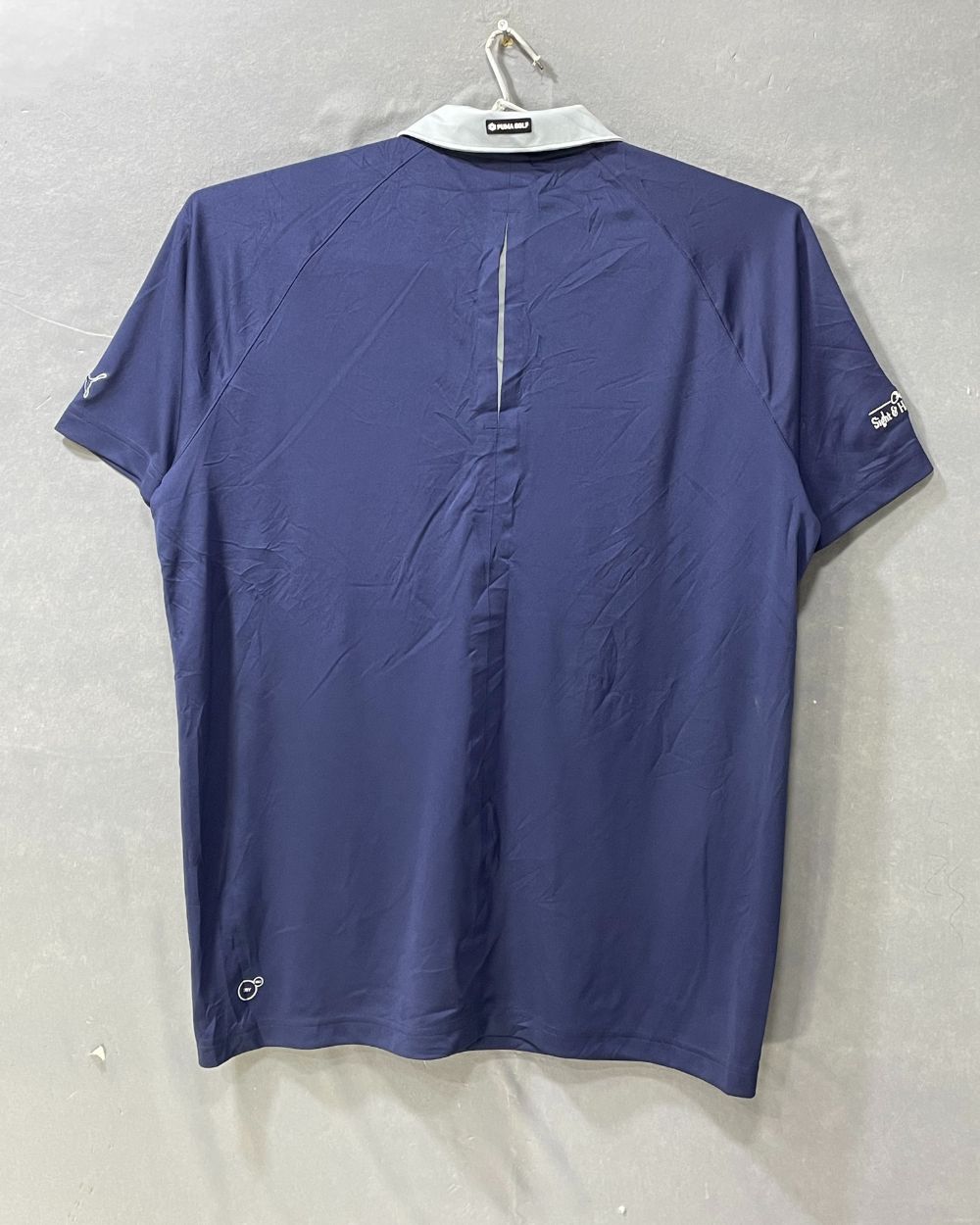 Puma Blue Polyester Sport Polo T Shirt For Men Medium