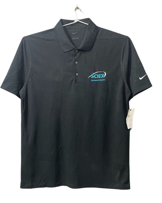 Nike Black Polyester Sport Polo T Shirt For Men Large