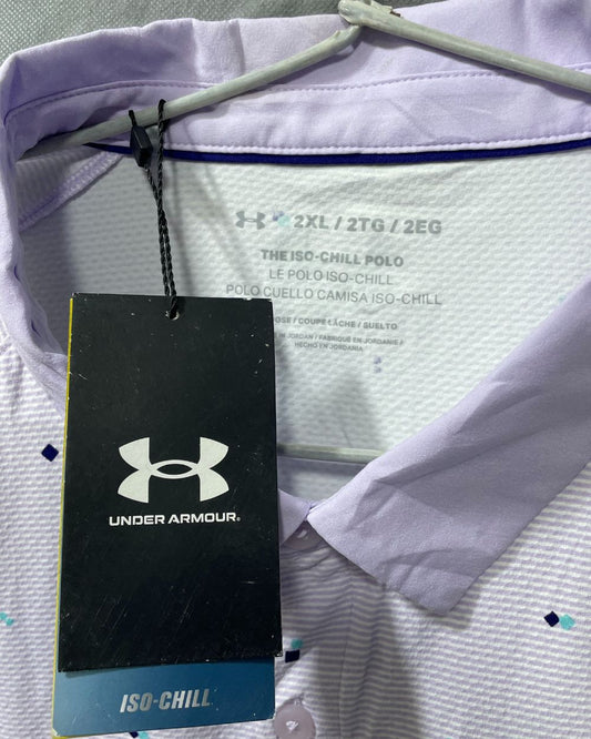 Under Armour Purple Polyester Sport Polo T Shirt For Men X Large