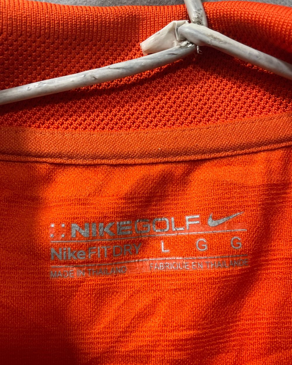 Nike Golf Orange Polyester Sport Polo T Shirt For Men Large