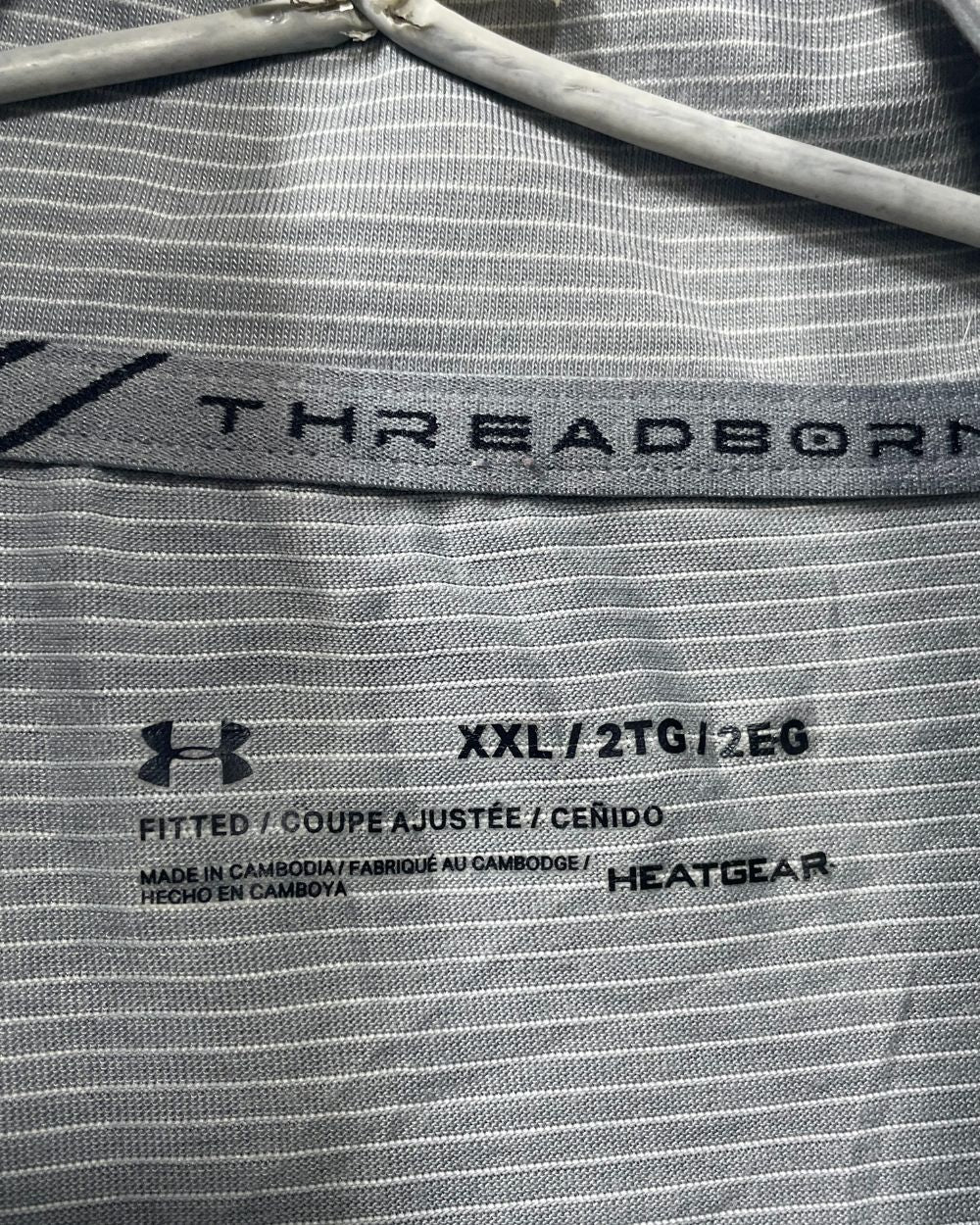 Under Armour Grey Polyester Sport Polo T Shirt For Men XX Large