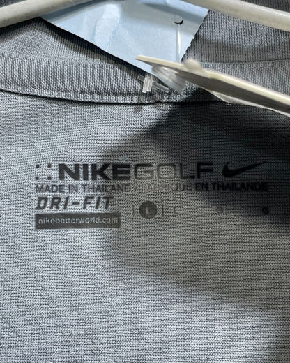 Nike Golf Grey Polyester Jersey Sport Polo T Shirt For Men Large