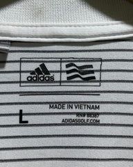 Adidas White Sport Polo T Shirt For Men Large