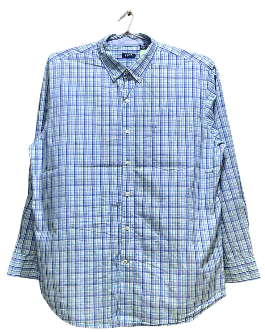 Izod Blue Cotton Shirt For Men X Large | Preloved Labels