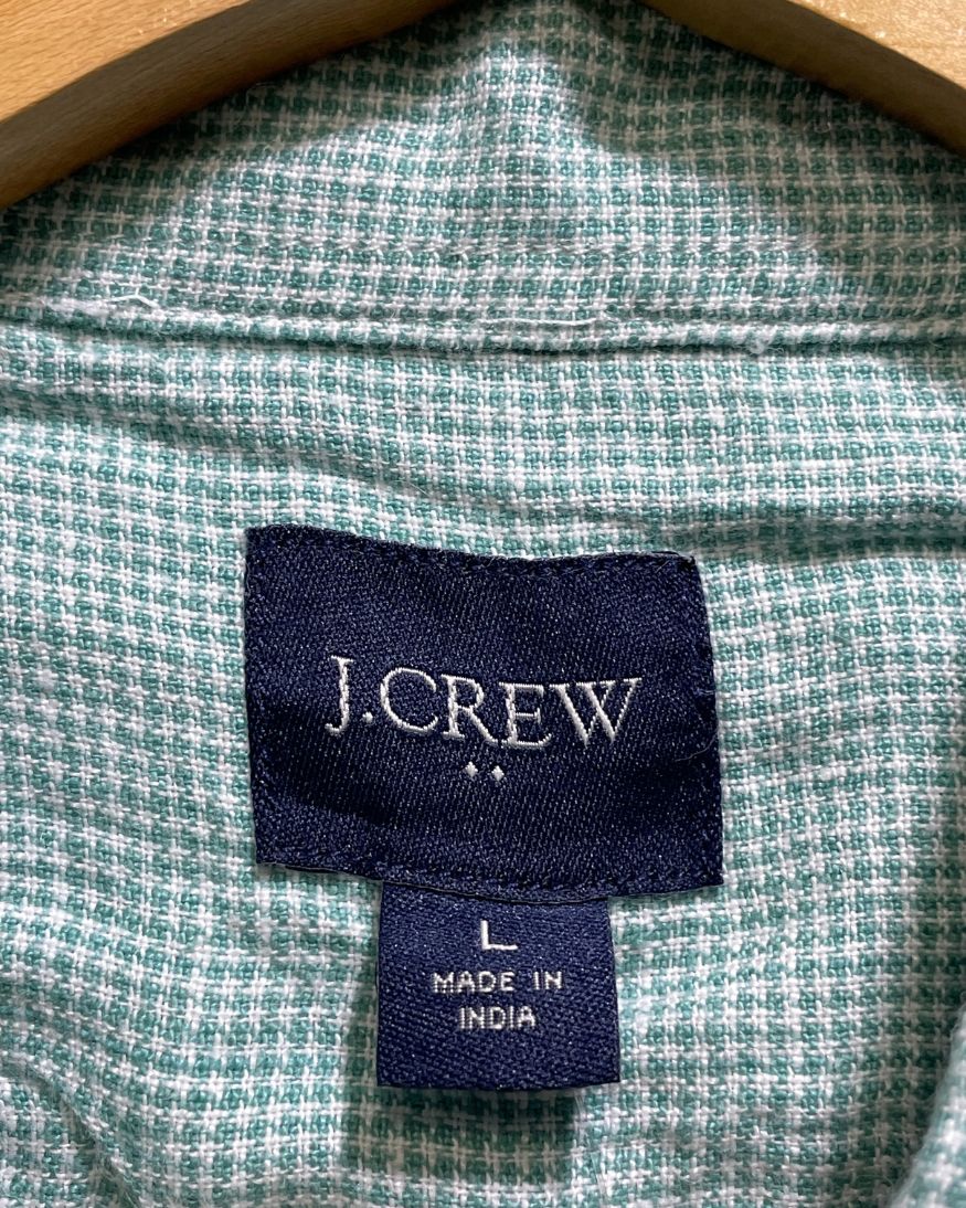 J. Crew Green Cotton Shirt For Men Large | Preloved Labels