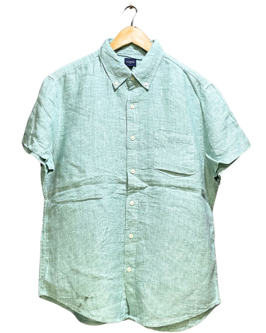 J. Crew Green Cotton Shirt For Men Large | Preloved Labels