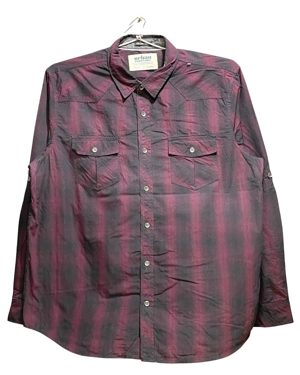 Urban Pipeline Maroon Cotton Shirt For Men XX Large | Preloved Labels
