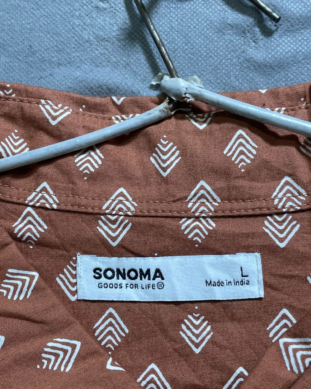 Sonoma Brown Cotton Shirt For Men Large | Preloved Labels