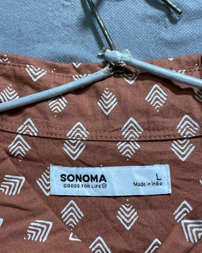 Sonoma Brown Cotton Shirt For Men Large | Preloved Labels