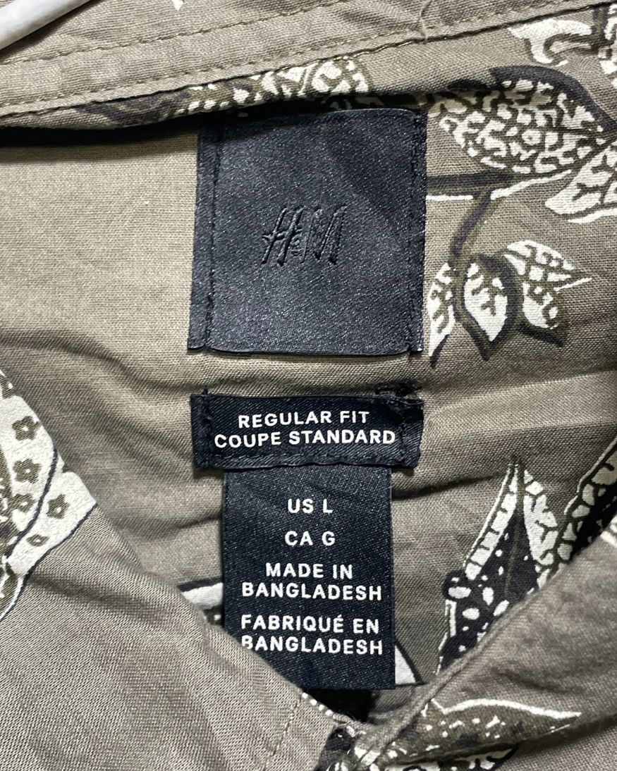 H&M Gray Cotton Shirt For Men Large | Preloved Labels