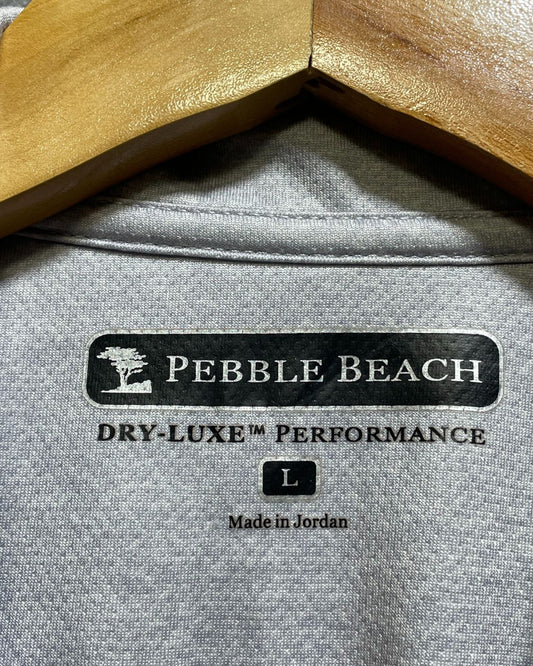 Pebble Beach Gray Sport Polo T Shirt For Men L | Preloved Labels