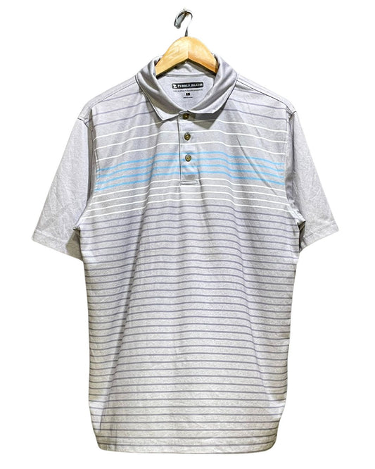 Pebble Beach Gray Sport Polo T Shirt For Men L | Preloved Labels