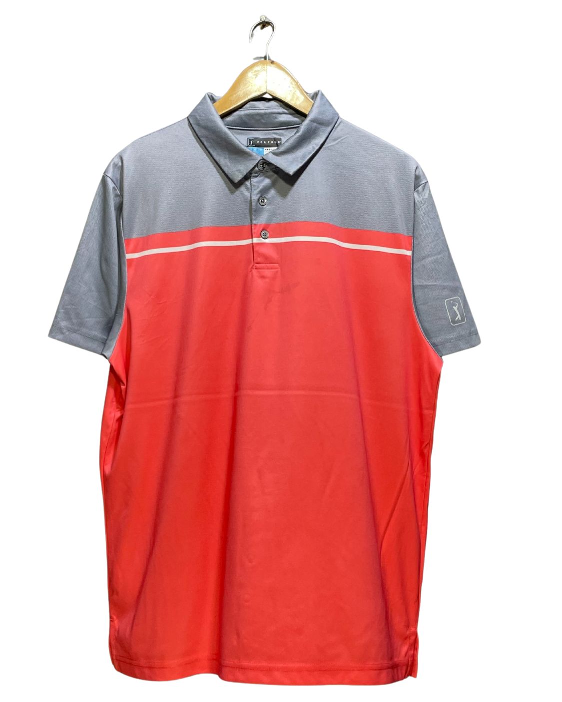 PGA Tour Red Sport Polo T Shirt For Men L | Preloved Labels